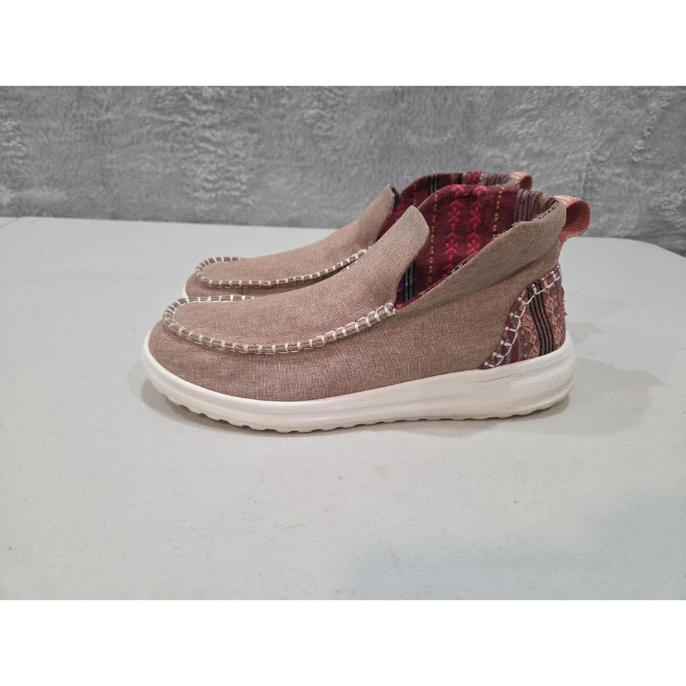Hey Dude Denny Women's Brown Slip On Comfort Bootie Boots Shoes Size 10 Casual